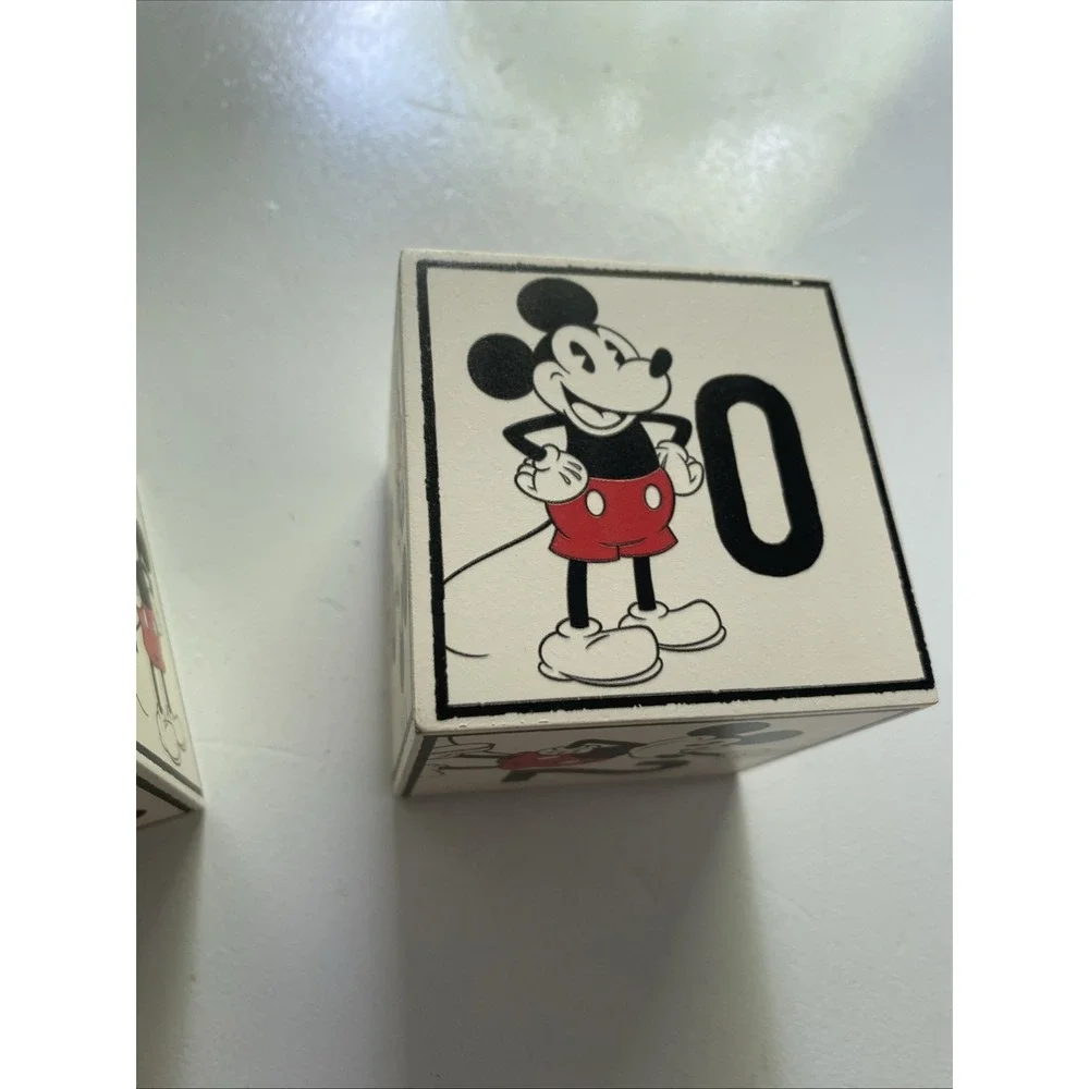 Mickey Mouse Walt Disney Lot of 2 Wooden Block Perpetual Calendar Numbers ONLY +